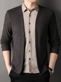 Camisa masculina manga longa social DuoBlock elegante e moderna